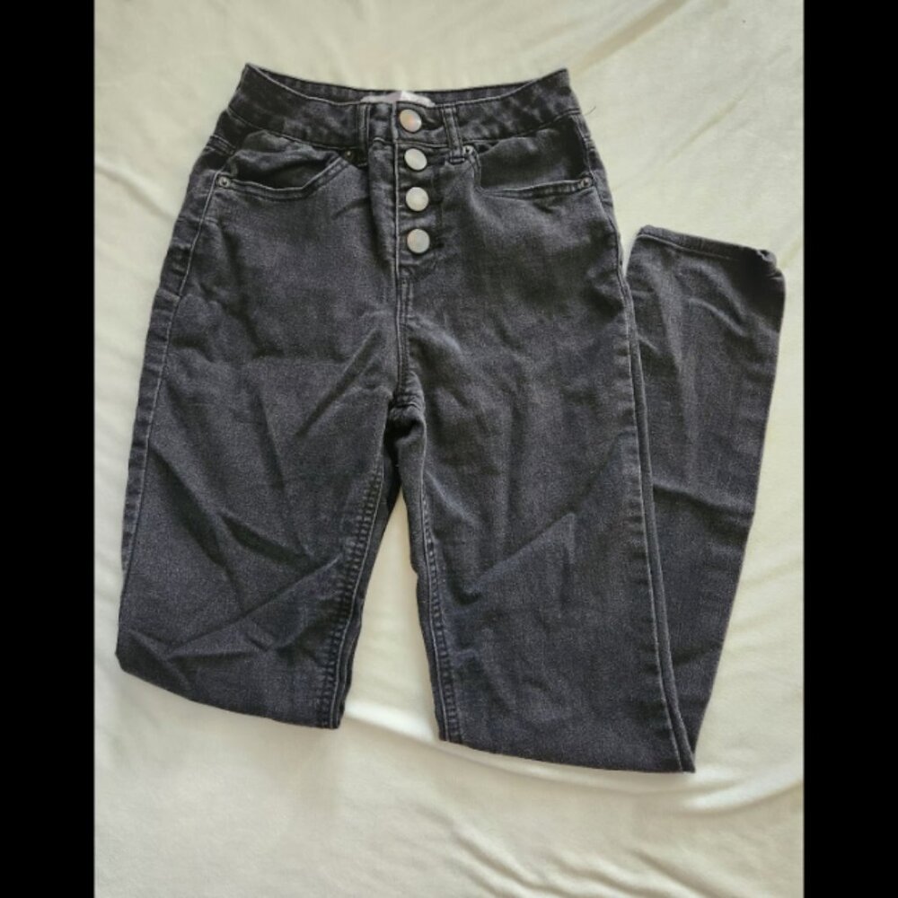 No Boundaries button fly black jeans Size 1